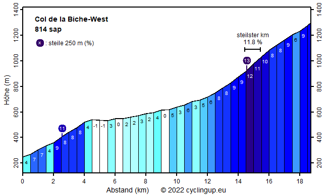Profil Col de la Biche-West