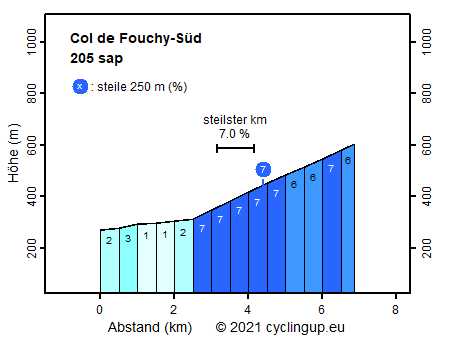 Profil Col de Fouchy-Süd
