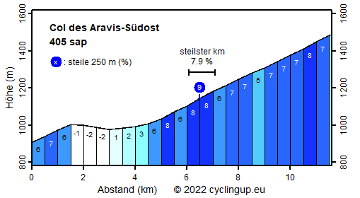 Profil Col des Aravis-Südost