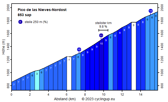 Profil Pico de las Nieves-Nordost