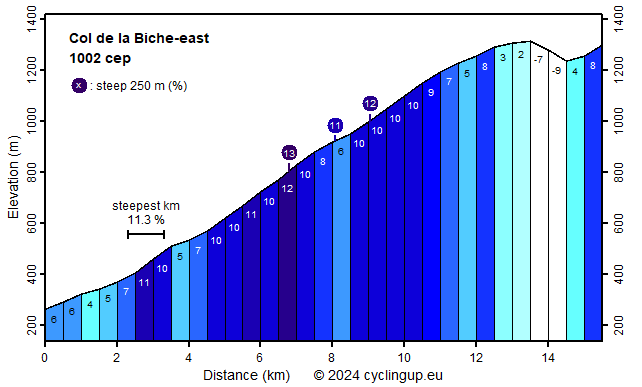 Profile Col de la Biche-east