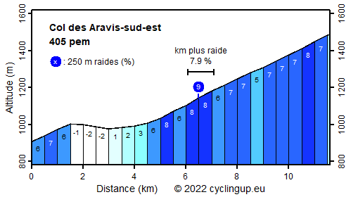 Profile Col des Aravis-sud-est
