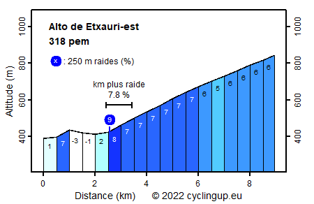 Profile Alto de Etxauri-est